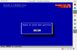 ReactOS boot error on Parallels